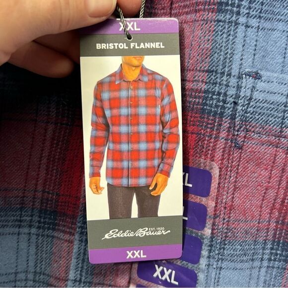 Nwt xxl Eddie Bauer Plaid Long Sleeve Flannel Shirt - Picture 12 of 13